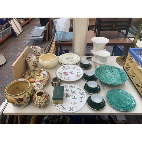 A collection of ceramics to include two Wedgwood Edme twin handled urn ...