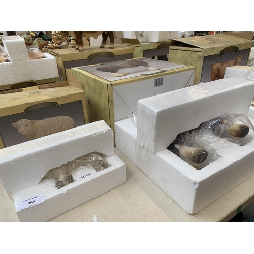 363 - Six boxed The Leonardo Collection resin animal figurines