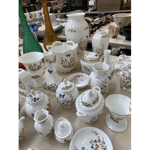 367 - A collection of Aynsley Cottage Garden bone china to include circular bowl, eight animal shaped trin... 