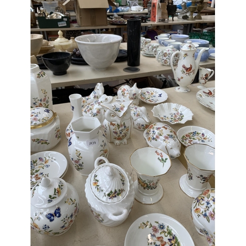 367 - A collection of Aynsley Cottage Garden bone china to include circular bowl, eight animal shaped trin... 