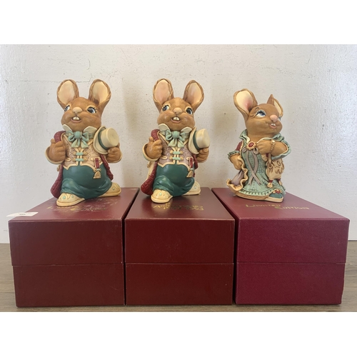 389 - Three boxed Pendelfin limited edition rabbit figurines, two Uncle Henry and one Aunt Ruby