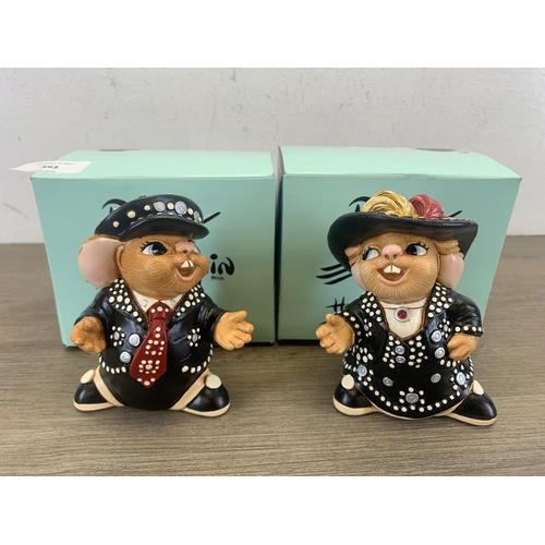 393 - Two boxed Pendelfin limited edition rabbit figurines, Pearly King Arthur and Pearly Queen Pauline