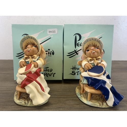 395 - Two boxed Pendelfin Flagmaker rabbit figurines, one England and one Scotland