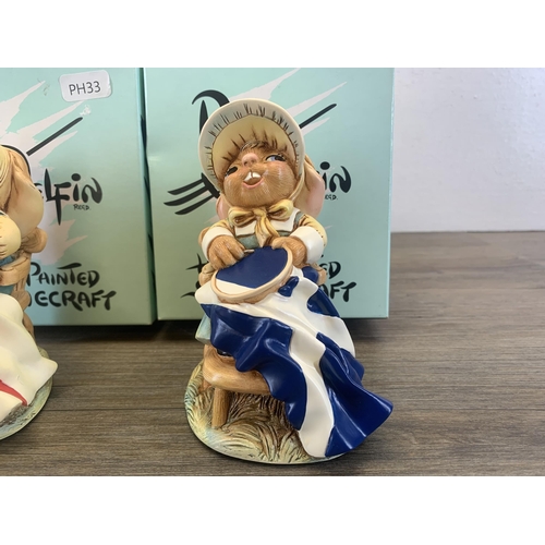 395 - Two boxed Pendelfin Flagmaker rabbit figurines, one England and one Scotland