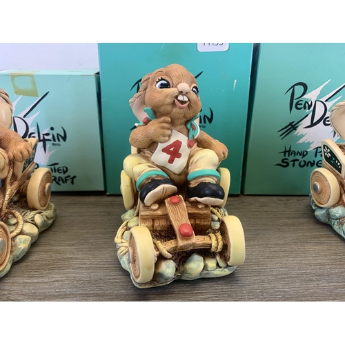 396 - Three boxed Pendelfin Humphrey Go-Kart rabbit figurines