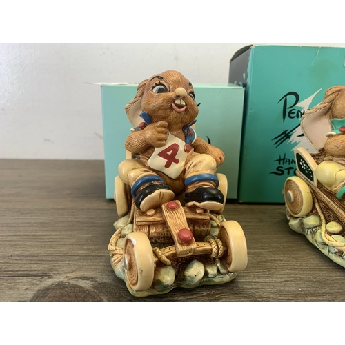 396 - Three boxed Pendelfin Humphrey Go-Kart rabbit figurines