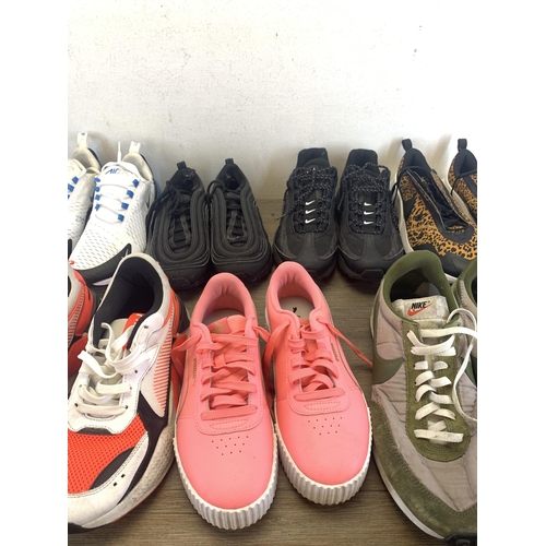 461 - Seven pairs of trainers to include Nike Airmax 2020 with Nike Air technology - size 9.5, Nike Beaver... 