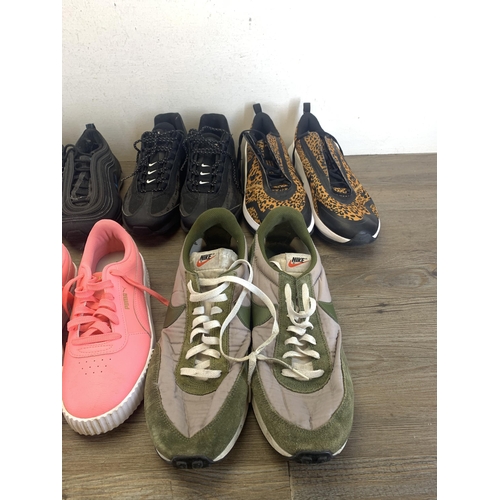 461 - Seven pairs of trainers to include Nike Airmax 2020 with Nike Air technology - size 9.5, Nike Beaver... 