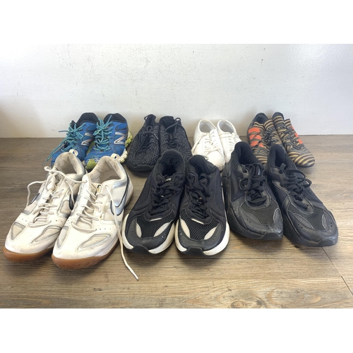 462 - Seven pairs of trainers to include Lacoste Sport Ortholite - size 5, Adidas YZY - size 7.5, New Bala... 