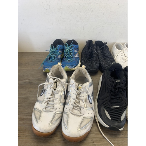 462 - Seven pairs of trainers to include Lacoste Sport Ortholite - size 5, Adidas YZY - size 7.5, New Bala... 