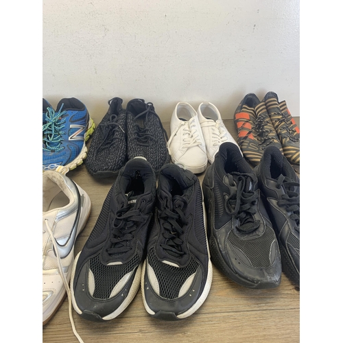 462 - Seven pairs of trainers to include Lacoste Sport Ortholite - size 5, Adidas YZY - size 7.5, New Bala... 