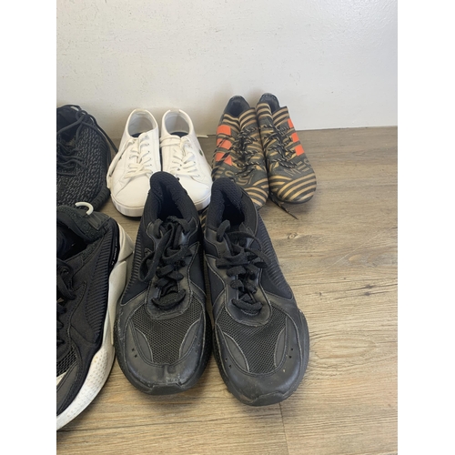 462 - Seven pairs of trainers to include Lacoste Sport Ortholite - size 5, Adidas YZY - size 7.5, New Bala... 