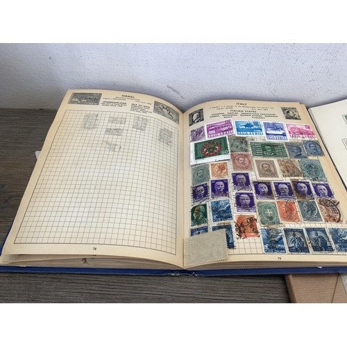 486 - Five albums containing a collection of worldwide stamps