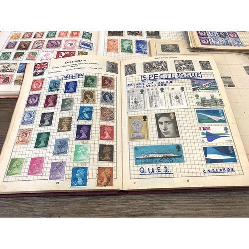 487 - Twelve albums containing a collection of worldwide stamps