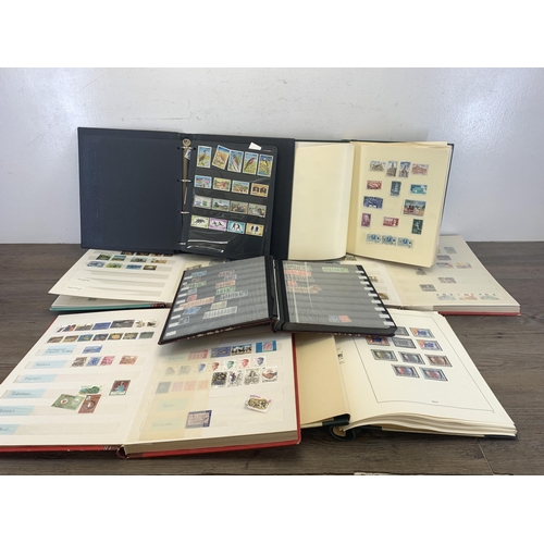 489 - Seven albums containing a collection of worldwide stamps