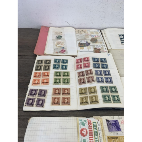 494 - Nine albums containing a collection of worldwide stamps