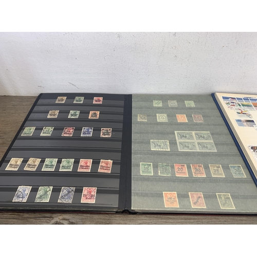 509 - Seven albums containing a collection of worldwide stamps