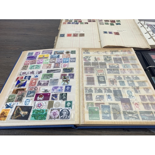 515 - Five albums and two stock books containing a collection of worldwide stamps