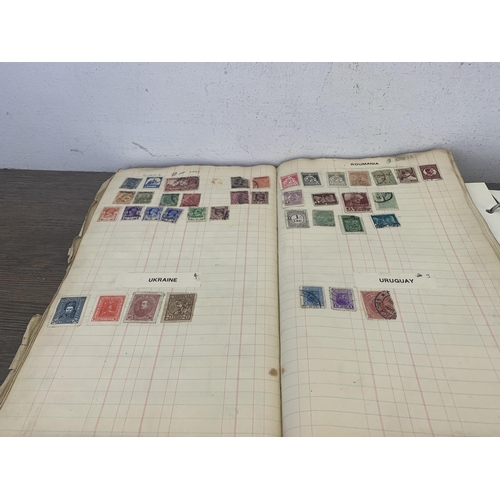 515 - Five albums and two stock books containing a collection of worldwide stamps