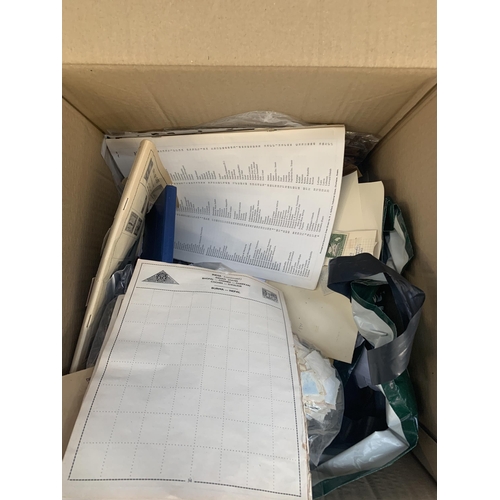 527 - A box containing a large quantity of loose stamps and first day covers