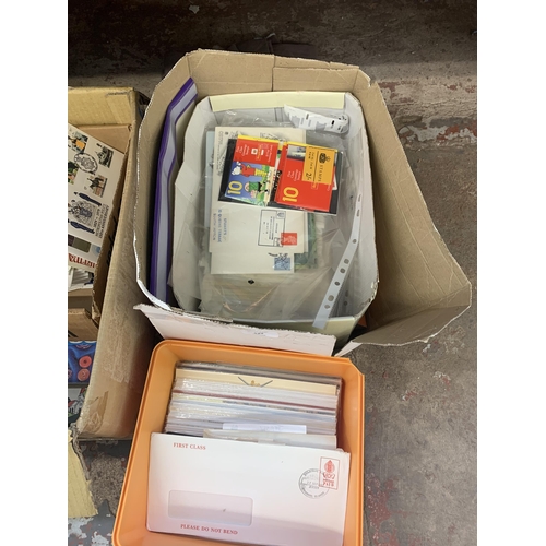 529 - Two boxes containing a collection of stamps and first day covers