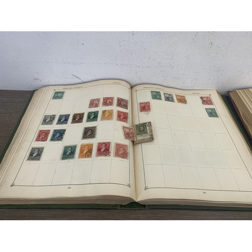 551 - Two Strand stamp albums containing a collection of worldwide stamps together with a large quantity o... 