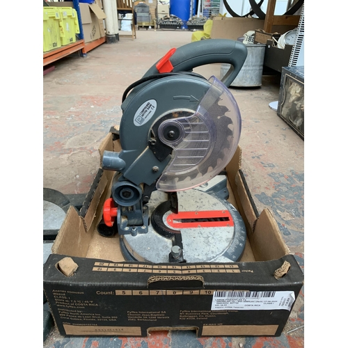 907 - Two items, one Power Craft cross-cut circular saw and one Performance Power compound mitre saw