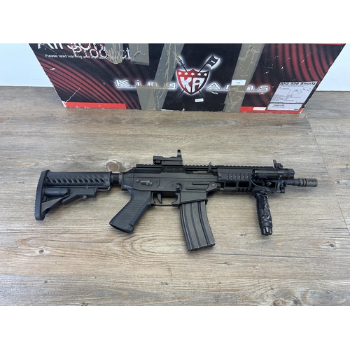 578 - A quantity of airsoft equipment to include boxed King Arms SIG 556 Shorty, SIG Arms magazines, S.W.A... 