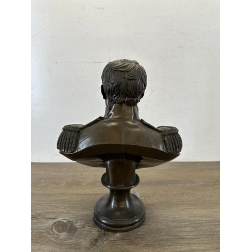 618 - A 19th century style bronzed resin bust of Napoleon - approx. 33cm high