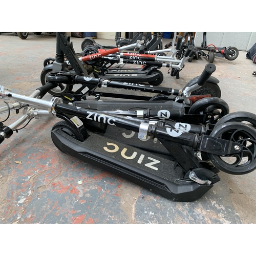 875 - Five electric scooters, four Zinc and one Wired