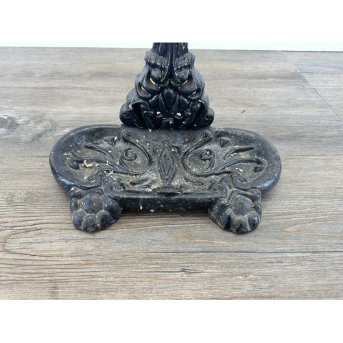 417 - A Victorian style cast iron and black painted stick stand - approx. 60cm high x 35cm wide