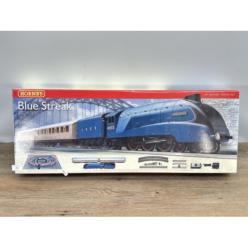 436 - A boxed Hornby Blue Streak 00 gauge electric train set - model No. R1129