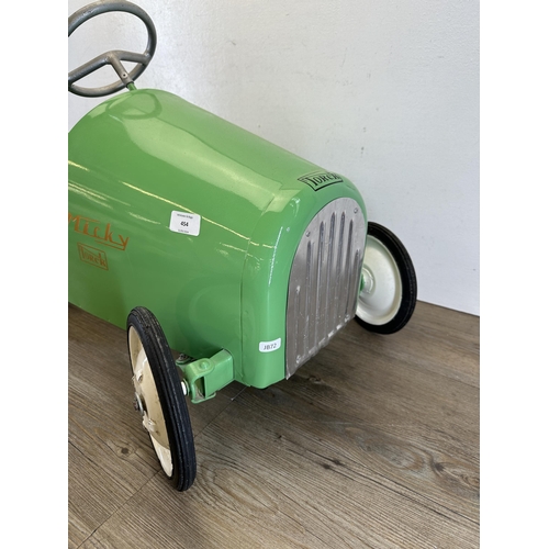 454 - A 1960s Belgian Torck 'Micky' green painted child's pedal car - approx. 75cm long x 41cm wide x 50cm... 