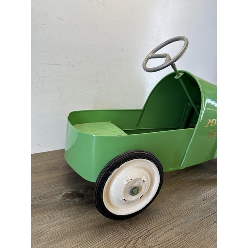 454 - A 1960s Belgian Torck 'Micky' green painted child's pedal car - approx. 75cm long x 41cm wide x 50cm... 