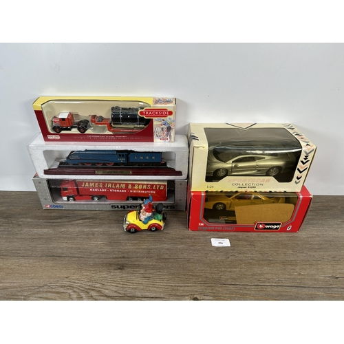 456 - Six die-cast model vehicles to include boxed Corgi Superhaulers Scania James Irlam curtain side - mo... 