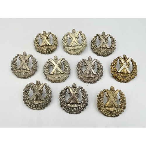 2212 - Ten military cap badges