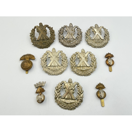 2215 - Ten military collar and cap badges