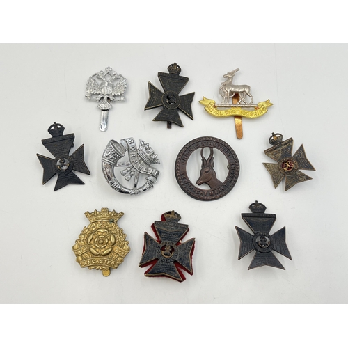 2242 - Ten military cap badges