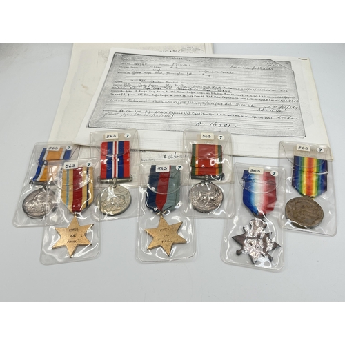 2264 - A WWI and WWII seven medal group presented to A.L Povall, three WWI 184054 Pte. 2. R.A.F. and four W... 