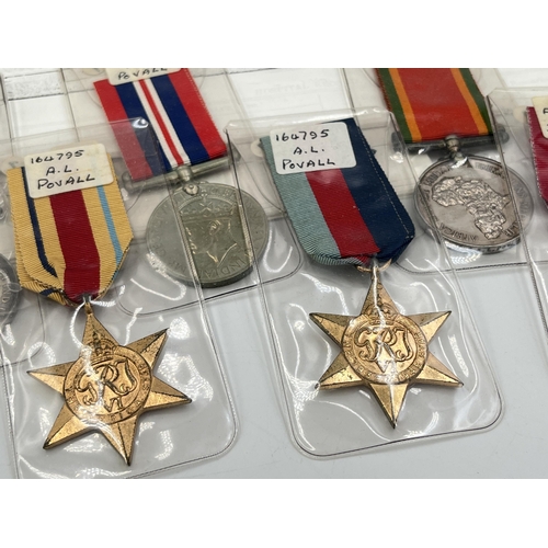 2264 - A WWI and WWII seven medal group presented to A.L Povall, three WWI 184054 Pte. 2. R.A.F. and four W... 