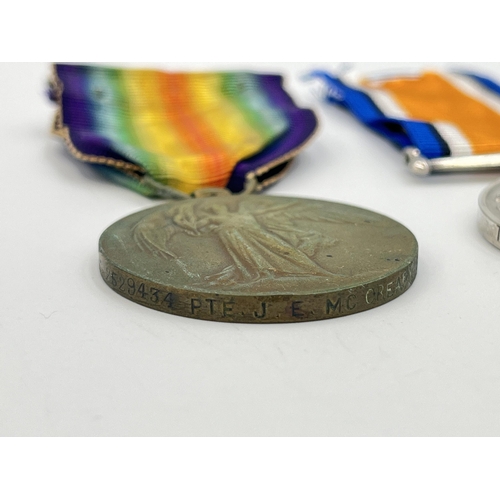 2265 - Two WWI British medals, one War presented to T3-030204 Dvr. R.E. Brigly A.S.C. and one Victory prese... 