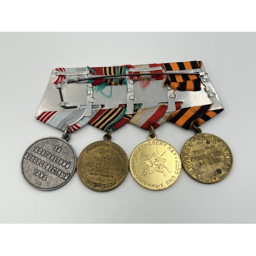 2271 - A WWII and later Russian medal group to include Veteran of Labour, Victory over Germany etc.