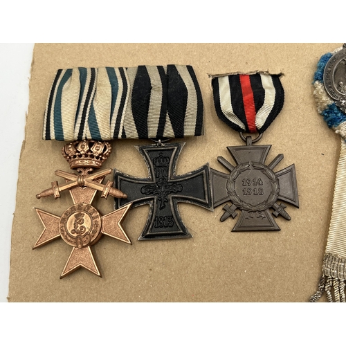 2275 - Five 19th century and later German military medals to include Iron Cross, Bavarian Military Merit Cr... 