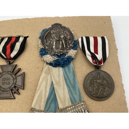 2275 - Five 19th century and later German military medals to include Iron Cross, Bavarian Military Merit Cr... 