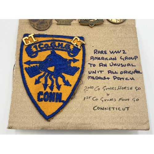 2276 - A WWII American medal group with US Army First Company Governor's Horse Connecticut cloth patch