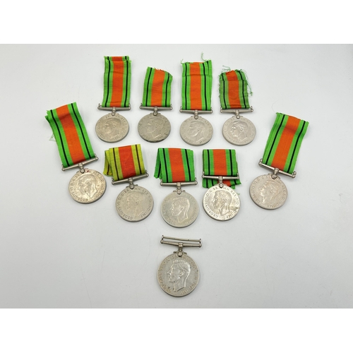 2278 - Ten WWII Defence medals