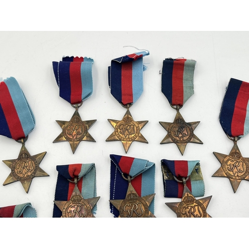 2281 - Ten WWII 1939-1945 Star campaign medals