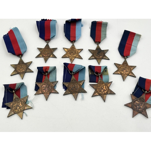 2281 - Ten WWII 1939-1945 Star campaign medals