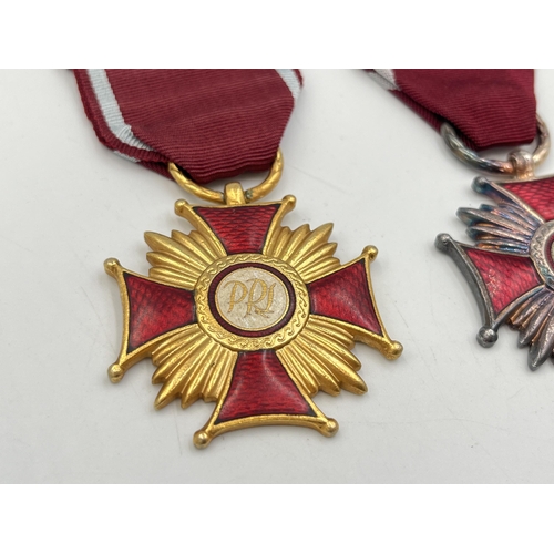 2284 - Three Polish P.R.L. Cross of Merit medals