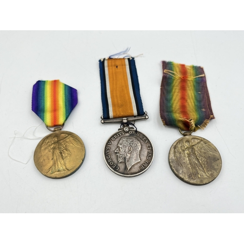 2285 - Three WWI medals, one Victory presented to 56502 Spr. O. Mc. Cartney. R.E., one Victory presented to... 